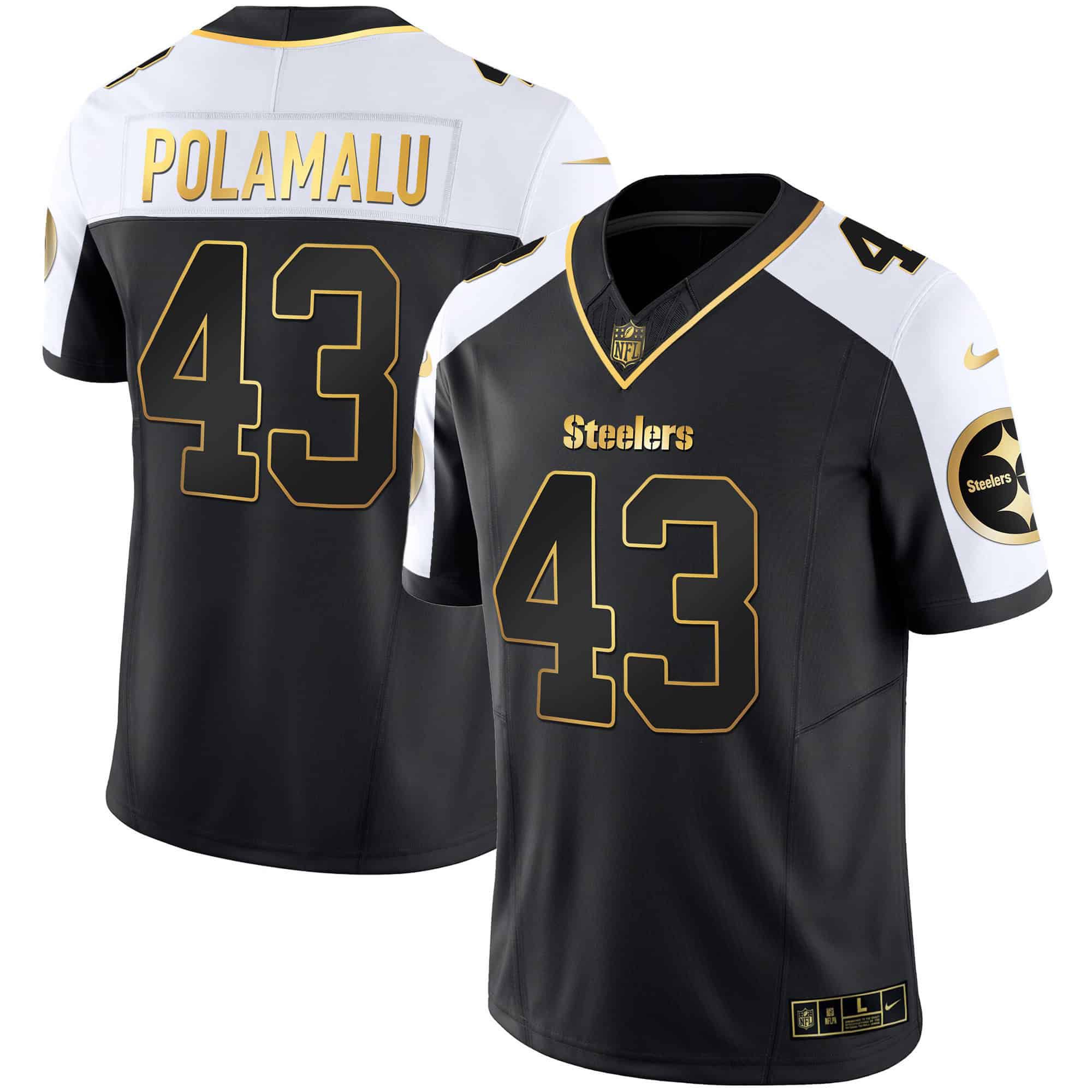Men Pittsburgh Steelers #43 Polamalu Black Gold 2024 Nike Vapor Limited NFL Jersey->indianapolis colts->NFL Jersey